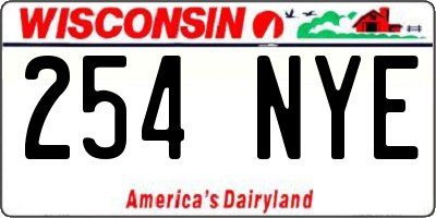 WI license plate 254NYE