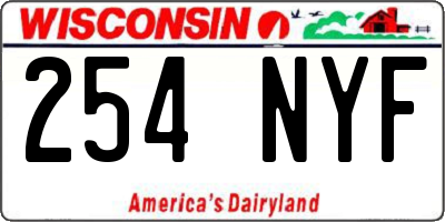 WI license plate 254NYF