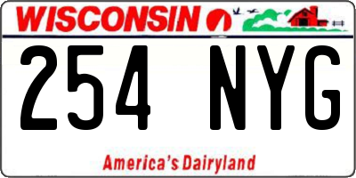 WI license plate 254NYG