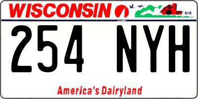 WI license plate 254NYH
