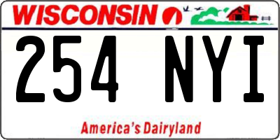WI license plate 254NYI
