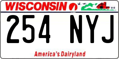 WI license plate 254NYJ