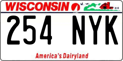WI license plate 254NYK
