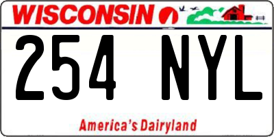 WI license plate 254NYL