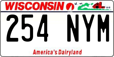 WI license plate 254NYM