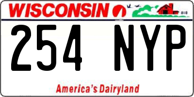 WI license plate 254NYP
