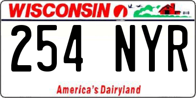 WI license plate 254NYR