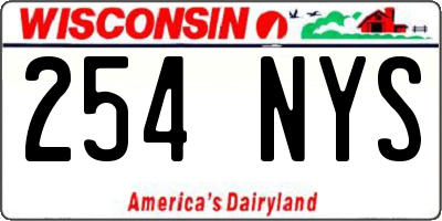 WI license plate 254NYS