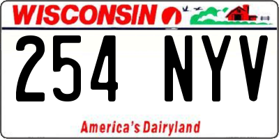 WI license plate 254NYV