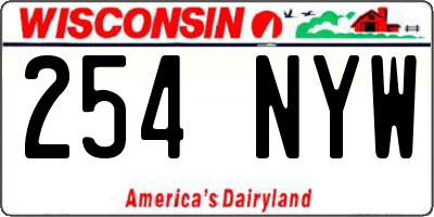 WI license plate 254NYW