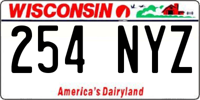 WI license plate 254NYZ