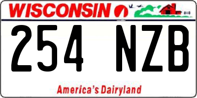 WI license plate 254NZB