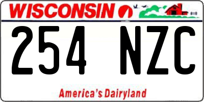WI license plate 254NZC