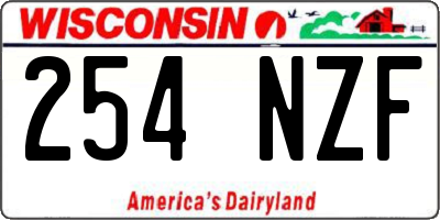 WI license plate 254NZF