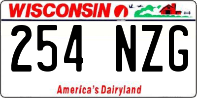 WI license plate 254NZG