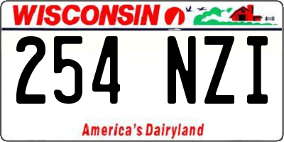 WI license plate 254NZI