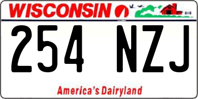 WI license plate 254NZJ