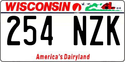 WI license plate 254NZK