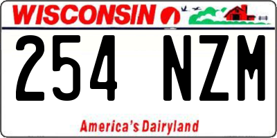 WI license plate 254NZM