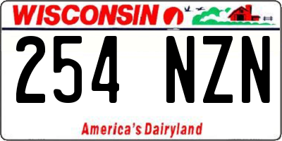 WI license plate 254NZN