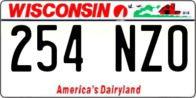 WI license plate 254NZO