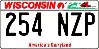 WI license plate 254NZP