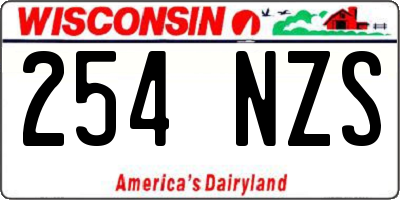 WI license plate 254NZS