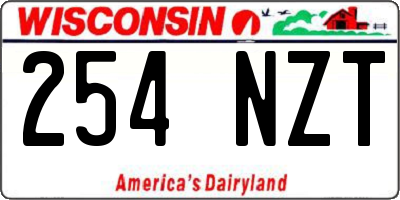 WI license plate 254NZT