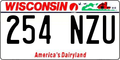 WI license plate 254NZU
