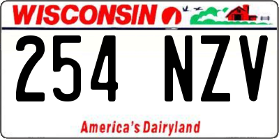 WI license plate 254NZV
