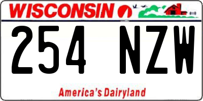 WI license plate 254NZW