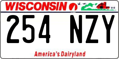 WI license plate 254NZY