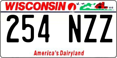 WI license plate 254NZZ