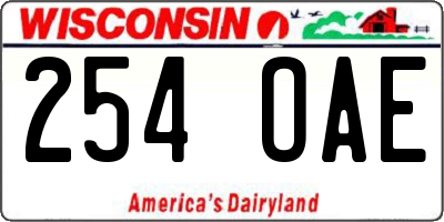 WI license plate 254OAE