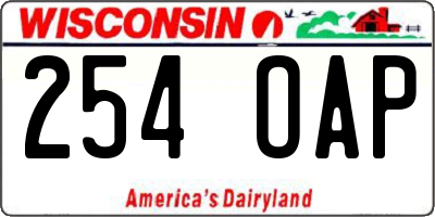WI license plate 254OAP