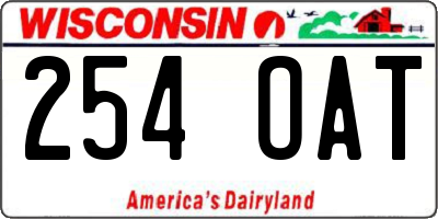 WI license plate 254OAT