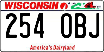 WI license plate 254OBJ