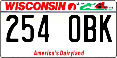 WI license plate 254OBK