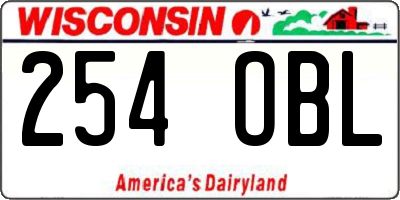 WI license plate 254OBL