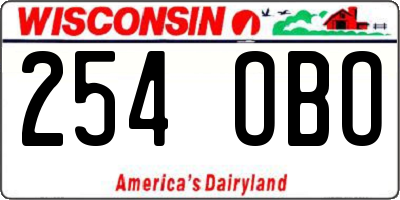 WI license plate 254OBO