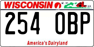 WI license plate 254OBP