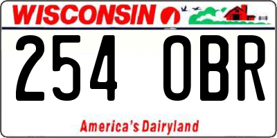 WI license plate 254OBR