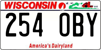 WI license plate 254OBY