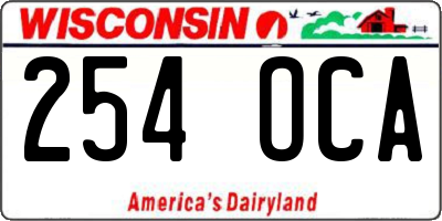 WI license plate 254OCA