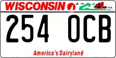 WI license plate 254OCB