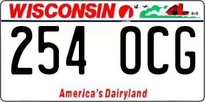 WI license plate 254OCG