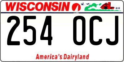 WI license plate 254OCJ