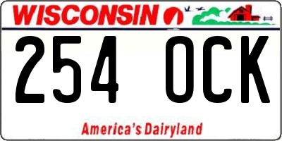 WI license plate 254OCK