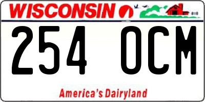 WI license plate 254OCM