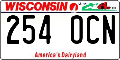 WI license plate 254OCN